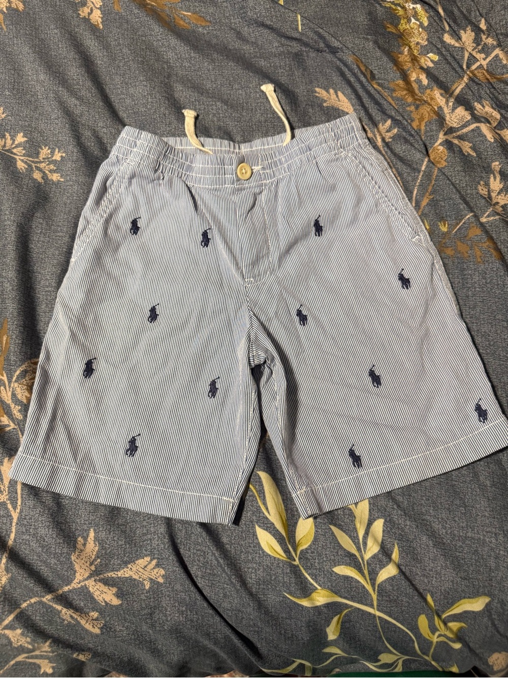 Polo by Ralph Lauren Navy Embroidered Blue Pinstripe boys Shorts